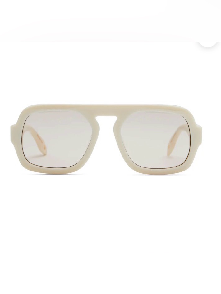 Women’s Cream Oversized Shield Sunglasses